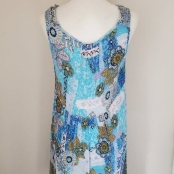 VINTAGE flowy rayon bohemian dress - Picture 9 of 15
